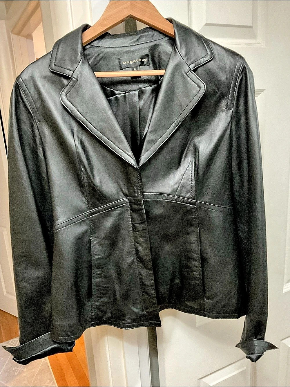 Bagatelle Black Leather Jacket Size 12 Like New